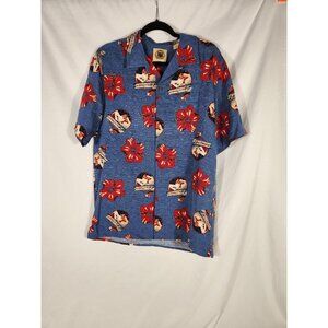 Pussers Mens Silk Shirt "Santa in Paradise" Hawaiian Surf Beach Kitschy S